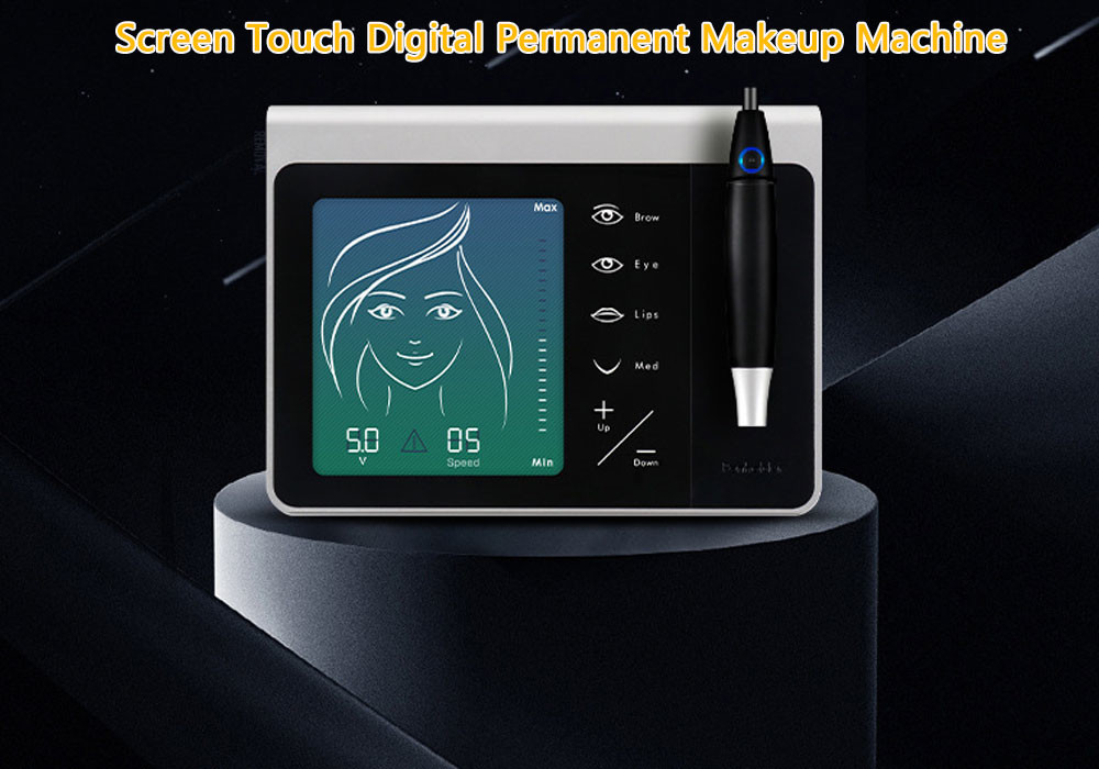 Máquina permanente da composição de Digitas do toque elétrico preto da tela/jogo cosmético da tatuagem da sobrancelha